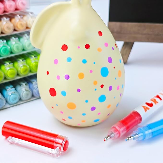 kander Direct Liquid Highlighter Acrylic Marker, 12 Colors Gel Pens with Bullet Tip, Strong Coverage, Large Ink Capacity, Multi-Purpose Paint Pens for Rock Painting, Crafts, DIY, Art Supplies