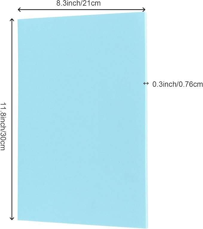 ZOENHOU 5 PCS 8.3 x 11.8 Inch Blue Large Rubber Stamp Carving Blocks, Rectangle Creative Speedy Carve Block Engraving Crafts