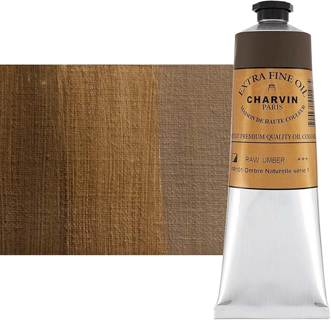 Charvin Extra Fine Oil Paint, Raw Umber 150 ml - Triple-Milled, Rich Texture, Poppy Oil-Based, Light-Fast, Handmade, Archival Quality