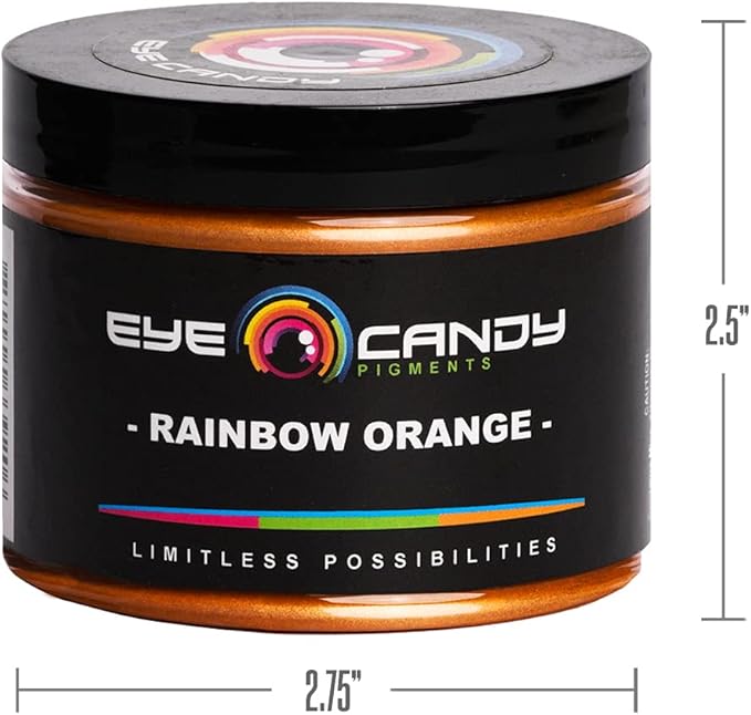 Eye Candy Pigments Premium Orange Mica Powder - Rainbow Orange (50gr) - for Epoxy, Resin, Soap, Paint, Woodworking, Acrylic Pouring, Bath Bombs, Fishing Lures - DIY Arts and Crafts Additive