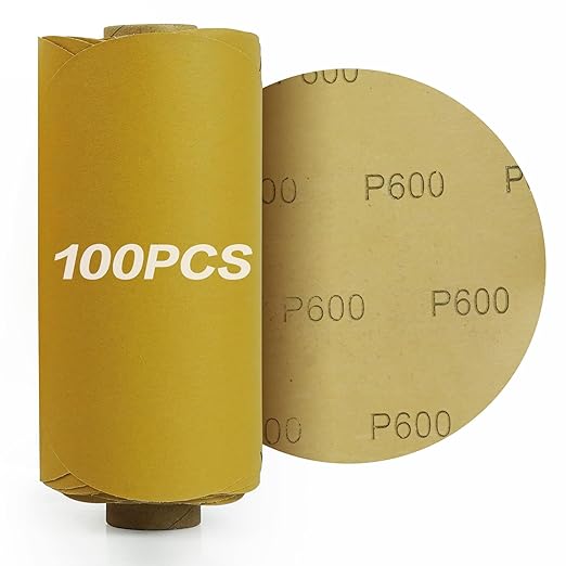 PSA Sanding Discs 6 Inch Adhesive Backed Sandpaper 100 Pack 600 Grit Self Adhesive Sanding Discs for DA Sander Self Stick for Wood, Auto Body Repair, Paint, Metal, and Plastic