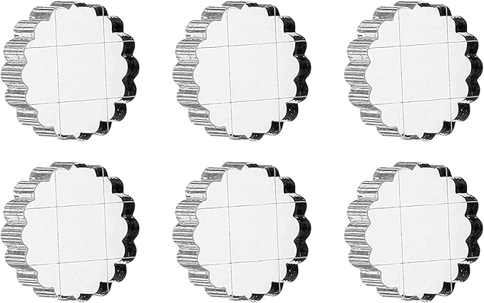 PATIKIL 1" Acrylic Stamp Block, 6Pcs Clear Stamping Block with Grid Lines Decorative Mounting Blocks Round for Scrapbooking DIY Crafts Card Making