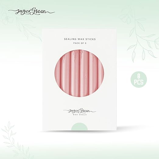 Glue Gun Wax Seal Sticks, 8 Pcs Pink Sealing Wax Sticks for Wedding Invitation Envelopes, Antique Stamp Seals, Letter Sealer, Scrapbook Supplies, Christmas Cards, Gifts Wrapping