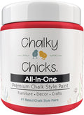 Chalky Chicks All-in-One Chalk Paint for Furniture or Cabinet - 4 Fl Oz - Matte Finish Poppy (Deep Red-Pink) for Metal, Wood Furniture Paint - No Sanding All-in-One for Home Decor & Crafts, USA Made