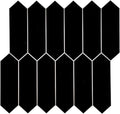 SUNWINGS Backsplash Tile for Kitchen Peel and Stick, Stone Composite Self Adhesive Tiles Long Hexagon Mosaic Wall Tile for Kitchen, 12 Inch x 11.22 Inch 10 Sheets Black Matte