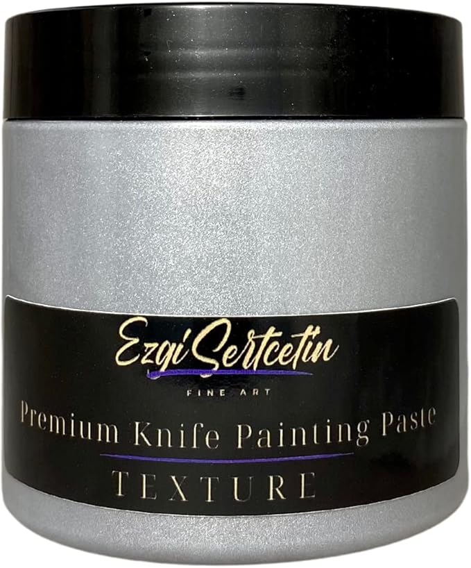 Premium Palette Knife Painting Paste|Texture Paste|Authentic Bright Colors|Ready to Use|Easy to Apply| 6oz (Platinum Silver)
