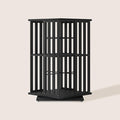 XIMN 360° Rotating Bamboo CD/DVD Shelf - 6-Tier Space-Saving Media Storage Cabinet for Movies, Organizer with Super Compact Design (Black, 2 Tier)