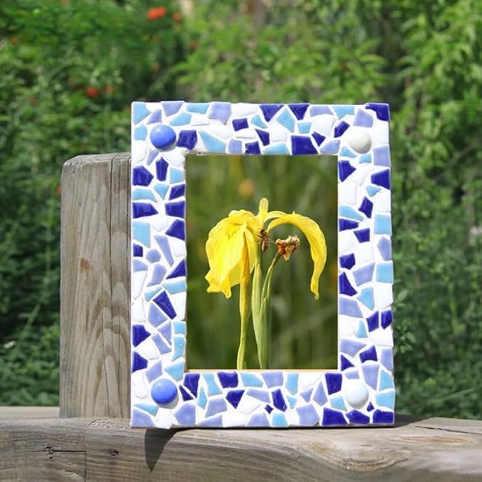 1.1LB Irregular Ceramics Mosaic Tiles, Mosaic Pieces Stones for DIY Mosaic Making Craft Hobby Arts Home Wall Decoration (Gold)