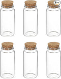 uxcell 6Pcs Mini Glass Bottles with Cork Stoppers, 60ml Small Clear Bottles Glass Empty Jars Vials for DIY Crafts Party Wedding Decor Favors