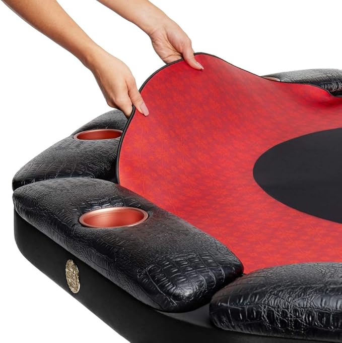 Triton Premium Poker Table for 8 Players - Foldable and Long-Lasting Poker Table, Luxurious Vegas Style Casino Experience at Home