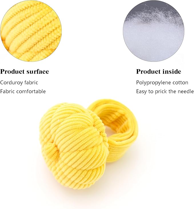 Wrist Pin Cushions Kits Sewing Needle Holder Pincushions with 1 Pcs Elastic Band Ring Pillow Shape Finger Pin Cushion for Sewing Quilting Needlework DIY Crafts. (Yellow)