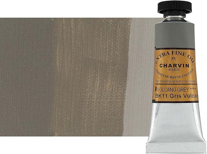 Charvin Extra Fine Oil Paint, Vulcain Grey 20 ml - Triple-Milled, Rich Texture, Poppy Oil-Based, Light-Fast, Handmade, Archival Quality