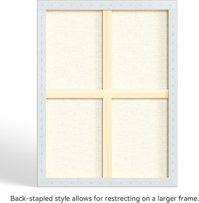 PHOENIX 30x40 Inch Museum Canvas - 2 3/8 Inch Thick Porfile Deep Large Stretched Canvas for Painting 1 Pack 100% Cotton 11 Oz. Gesso Primed White Blank Professional Canvas Oil & Acrylic Paints