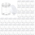 Eternal Moment 36 Pack 3 OZ Plastic Jars Round Clear Cosmetic Container Jars with White Lids, Perfect for Lotion, Slime，Cream, Ointments, Makeup, Eye Shadow, Samples, Pot, Travel Storage