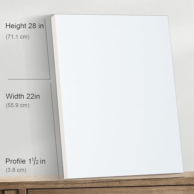 PHOENIX 22x28 Inch 2 Pack Gallery Canvas - 1.5 in Thick Large Canvases for Painting - Deep Edge 100% Cotton 11 Oz. Gesso Primed White Blank Professional Canvas Oil & Acrylic Paints