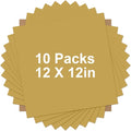 HTVRONT Gold HTV Heat Transfer Vinyl Bundle: 10 Pack 12"x12" Iron on Vinyl for T-Shirt (1 PTFE Sheet Included), PU HTV Vinyl Easy to Cut & Weed for Heat Design