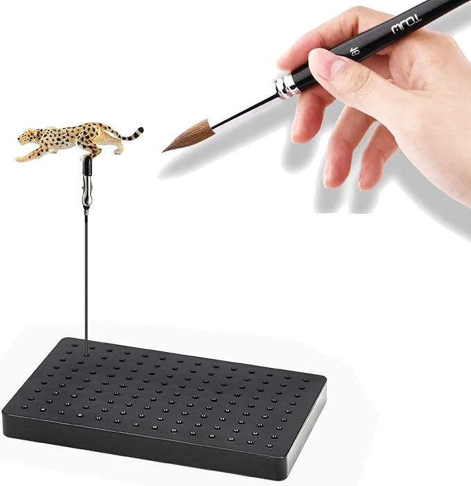 Model Painting Stand Base Holder and 12PCS Bendable Alligator Clip Stick Set Modeling Tools for Airbrush Hobby Model Parts