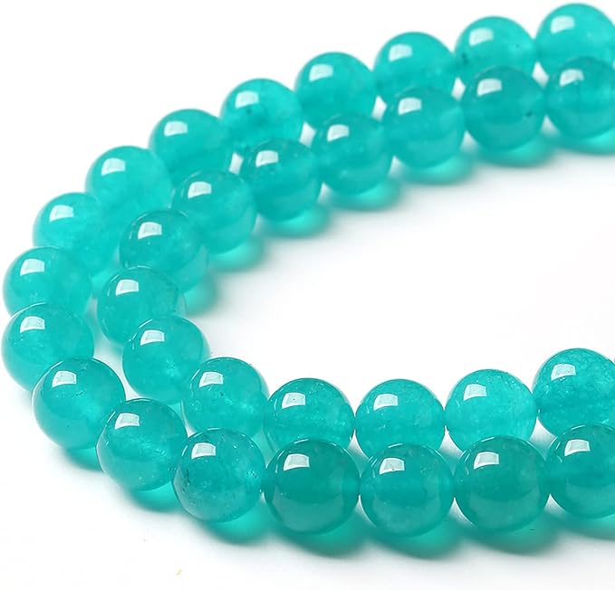 61PCS 6mm Natural Stone Beads Blue Amazonite Jade Stone Round Loose Beads for Jewelry Making DIY Bracelet Necklace 15 Inch