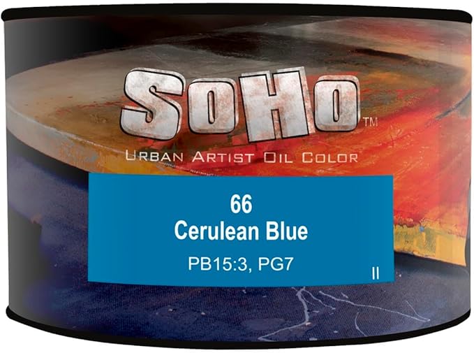 Soho Urban Artist Oil Paint - Cerulean Blue, 430 ml Can - Best Valued Oil Colors for Painting, Excellent Pigment Load