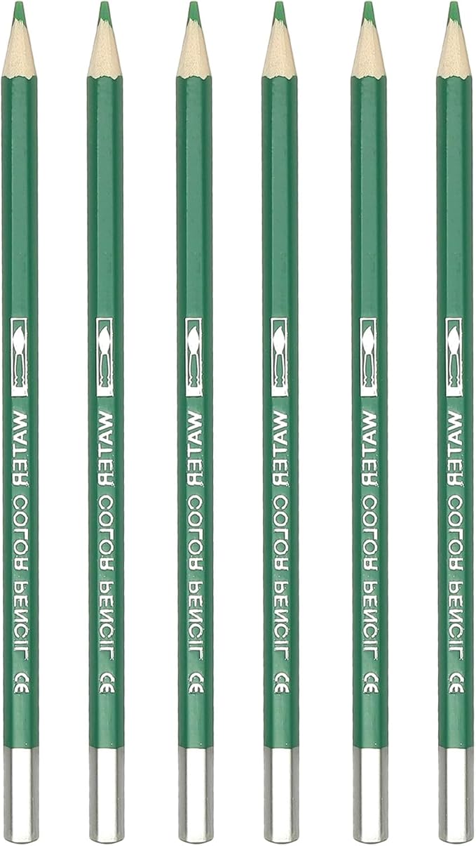 PATIKIL Watercolor Pencil, 6Pcs Water Soluble Pencils for Blending, Coloring, Sketch Drawing, Painting, Bright Green