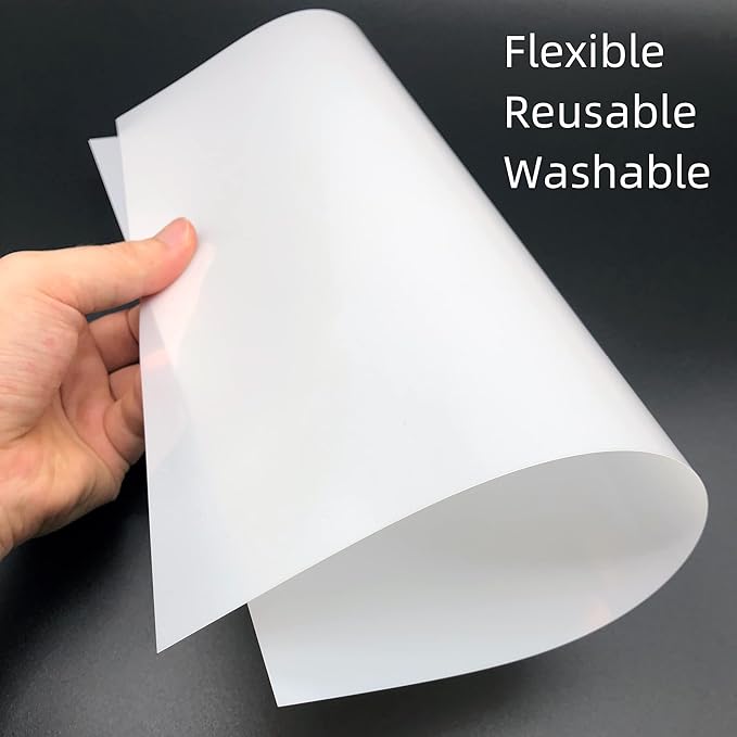 7.5mil Blank Mylar Sheets(10 Pack),12X12 inch Milky Translucent PET Blank Stencils Sheets,Template Material for Cutting Machine, Make Airbrush Stencils, Food-Safe Craft Plastic Sheets