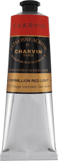 Charvin Extra Fine Professional Acrylic Paint - Vermilion Red Light, 150ml Tube, Triple-Milled, Lightfast Pigments, Open Stock Artist Acrylic Paints in Nature-Inspired Hues