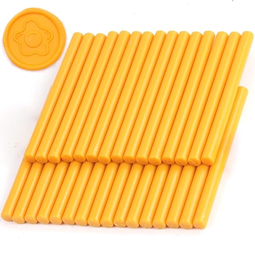 Medium Yellow Wax Seal Sticks, 30pcs Sealing Wax Sticks, HOSEALING Glue Gun Wax Seal Sticks for Wax Seal Stamp, Premium Sealing Wax for Wedding Invitations, Letter, Envelope (Mini Size)