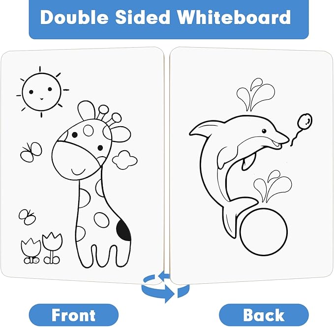 Dry Erase Lapboards, HERKKA 35 Pack Double Sided Small Dry Erase Whiteboards 9 x 12.5 Inch with 35 Erasers, Small Dry Erase Boards for Classroom Teacher Supplies, Personal White Boards for Students