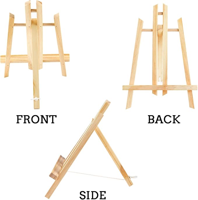 AROIC Wood Easels, Easel Stand for Painting Canvases, Art, and Crafts. (11.8 inch, 10 Pack), Tripod, Painting Party Easel, Kids Student Table School Desktop, Portable Canvas Photo Picture Sign Holder.