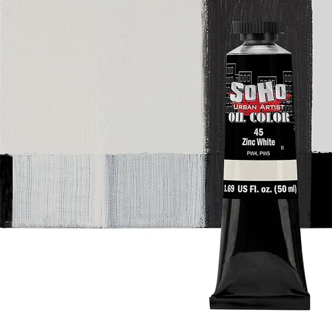 Soho Urban Artist Oil Paint - Zinc White, 50 ml Tube - Best Valued Oil Colors for Painting, Excellent Pigment Load
