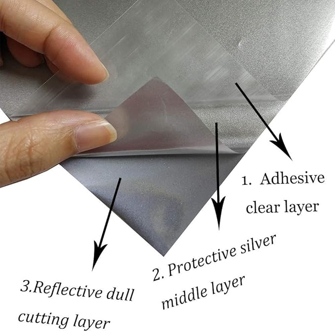 guangyintong Reflective Dark Grey Heat Transfer Vinyl HTV Rolls, 12" x 8ft Reflective Iron on Vinyl for T-Shirts, Dark Grey HTV Vinyl for All Cutter Machine Easy to Cut & Weed for HTV DIY Design