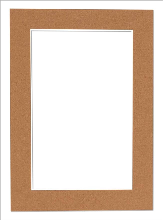 Pack of TEN 11x14 Mats Bevel Cut for 8.5x11 Photos - Acid Free Aged Oak Brown Precut Matboards For Pictures, Photos, Framing - 4-ply Thickness
