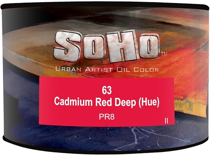 Soho Urban Artist Oil Paint - Cadmium Red Deep Hue, 430 ml Can - Best Valued Oil Colors for Painting, Excellent Pigment Load