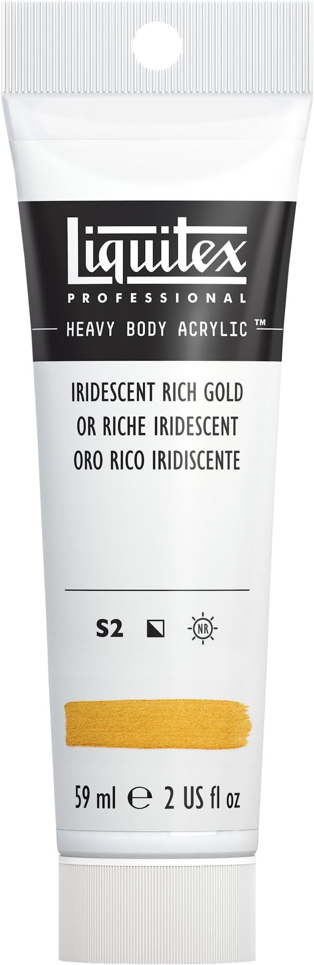Liquitex Professional Heavy Body Acrylic Paint, 2-oz (59ml) Tube, Iridescent Rich Gold