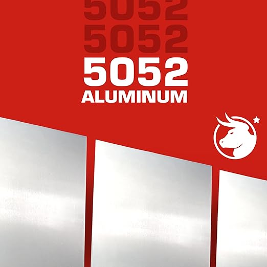 Metoro .250 x 12 x 6 Aluminum Sheet Plate - Grade 5052 | Durable & Versatile Metal for DIY, Industrial Use, Signage, Prototyping | Corrosion-Resistant, Weldable, and Strong (1, 1/4" x 12" x 6")