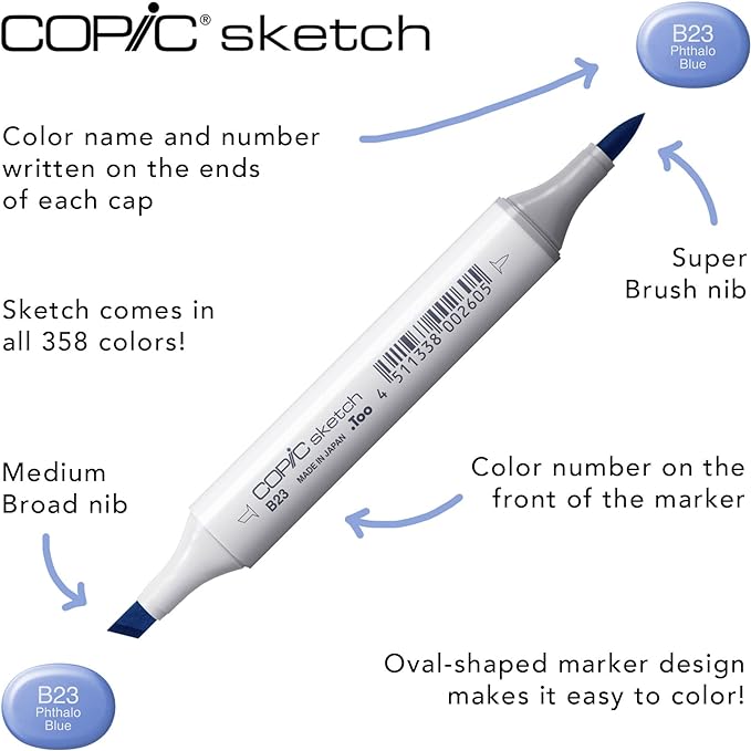Copic Sketch, Alcohol-based Markers, 3pc Set, Color Fusion #4, Orange