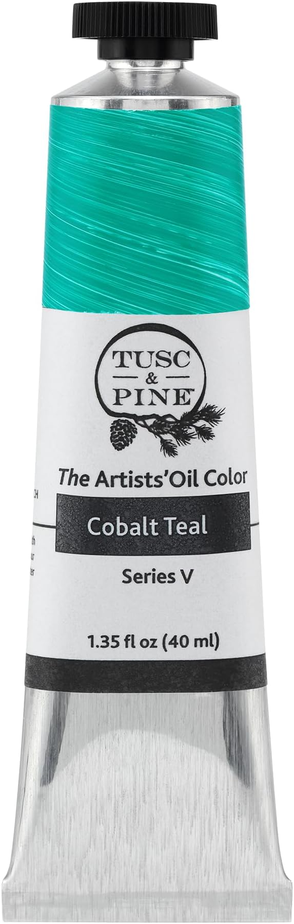 Tusc & Pine Artist Oil Paint - Cobalt Teal, 40 ml, Non-Yellowing, Rich & Creamy Consistency, Maximum Pigment Load, Small Batch Milled Oil Paints Made in the USA for Professional Artists