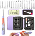 Yarniss Crochet Hooks with Counter 2.0mm-14.0mm,18 Size Digital Counting & Lighted Crochet Hooks Set with Case