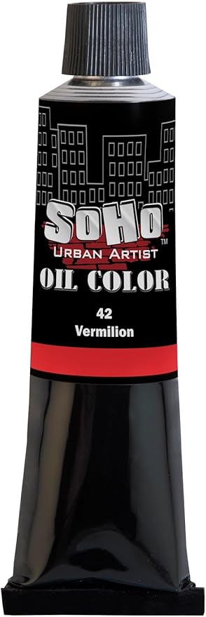 Soho Urban Artist Oil Paint - Vermilion, 170 ml Tube - Best Valued Oil Colors for Painting, Excellent Pigment Load