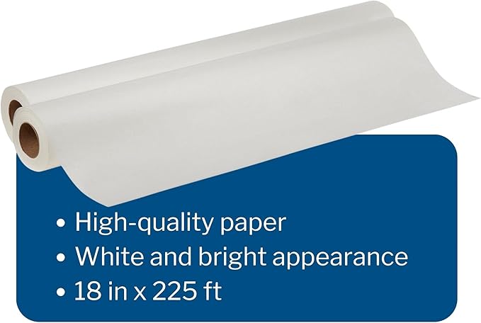 McKesson Medical Exam Table Paper [12 Rolls] – Bed Table Sheet Cover for Diaper Changing, Waxing, Nursing, Chiropractor, Patternmaking, Tracing - Premium Smooth Paper Roll - White, 18 in x 225 ft