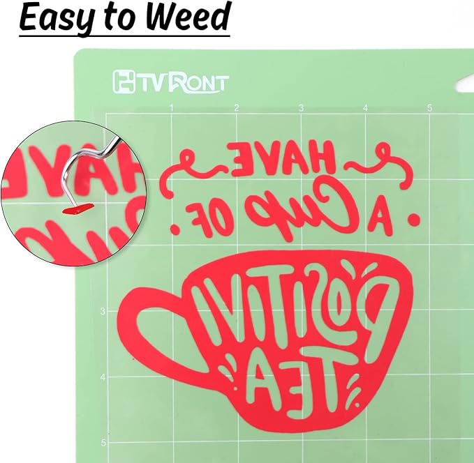 HTVRONT HTV Vinyl Rolls Heat Transfer Vinyl - 12" x 5ft Red HTV Vinyl for Shirts, Iron on Vinyl for All Cutter Machine - Easy to Cut & Weed for Heat Vinyl Design (Red)