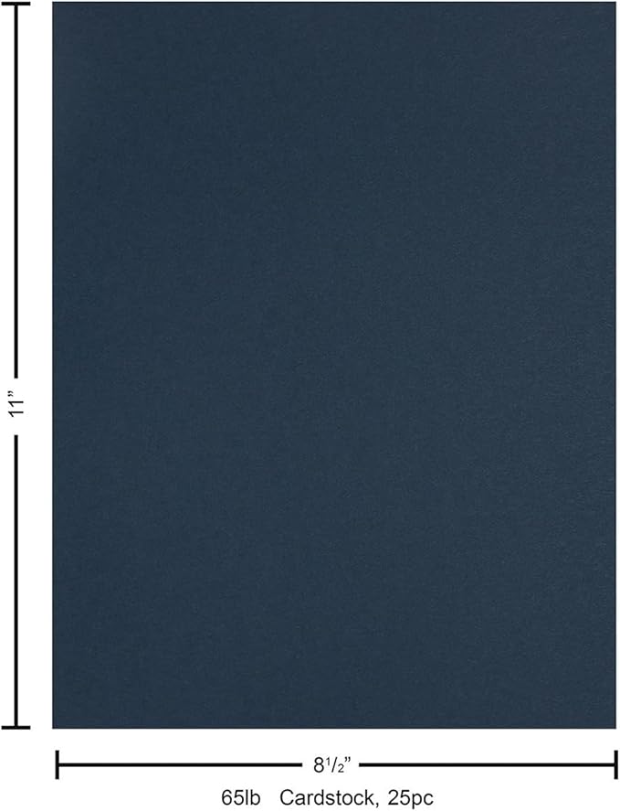 Accent Design Paper Accents Stash Builder Cardstock 8.5" x 11" Uniform Blue, 65lb Colored cardstock Paper for Card Making, Scrapbooking, Printing, Quilling and Crafts, 25 Piece Pack