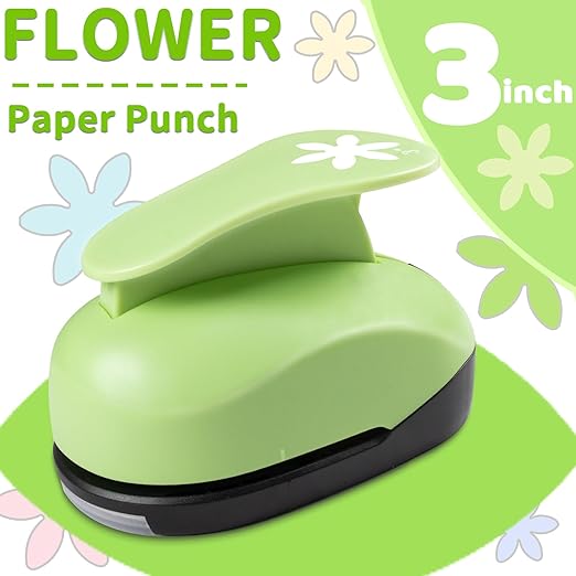Flower Hole Punch, Flower Punches for Paper Crafts, Daisy PaperPunch, 3 inch FlowerPunch, Daisy Punches, FlowerShape Craft Punches, Large FlowerHole Puncher Shape, Scrapbooking Puncher
