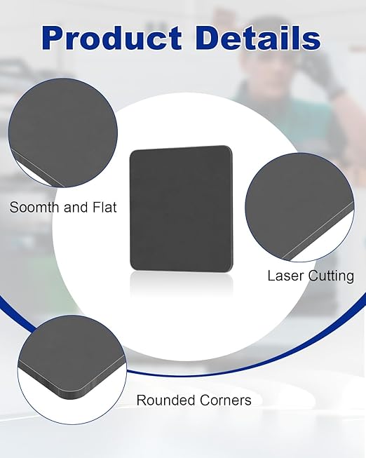 Rocaris 2pcs 10 X 10 X 1/4 Inch A36 Steel Plate Hot Rolled, Metal Square Plate for Construction Boards, Structure Support, Weldable Square and Industrial