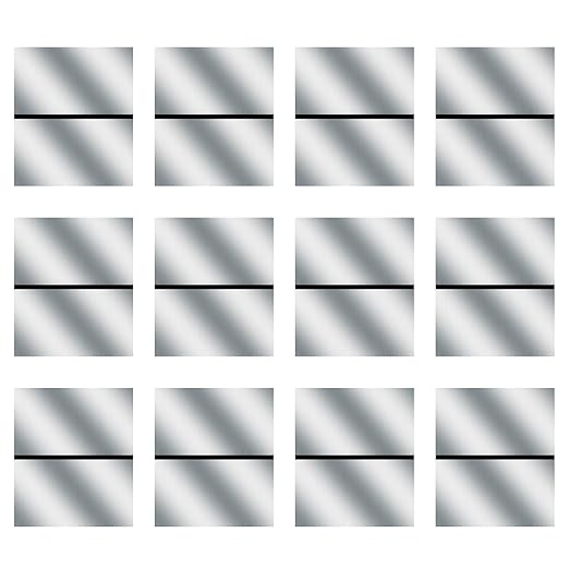 Laser Engraving Blank Silver ABS Double Color Plastic Sheet, 11.8x6.49x0.05 inch Materials Double Color Plastic Sheet for Interior Signs, Badges, DIY Carving Pack of 12 (Silver)