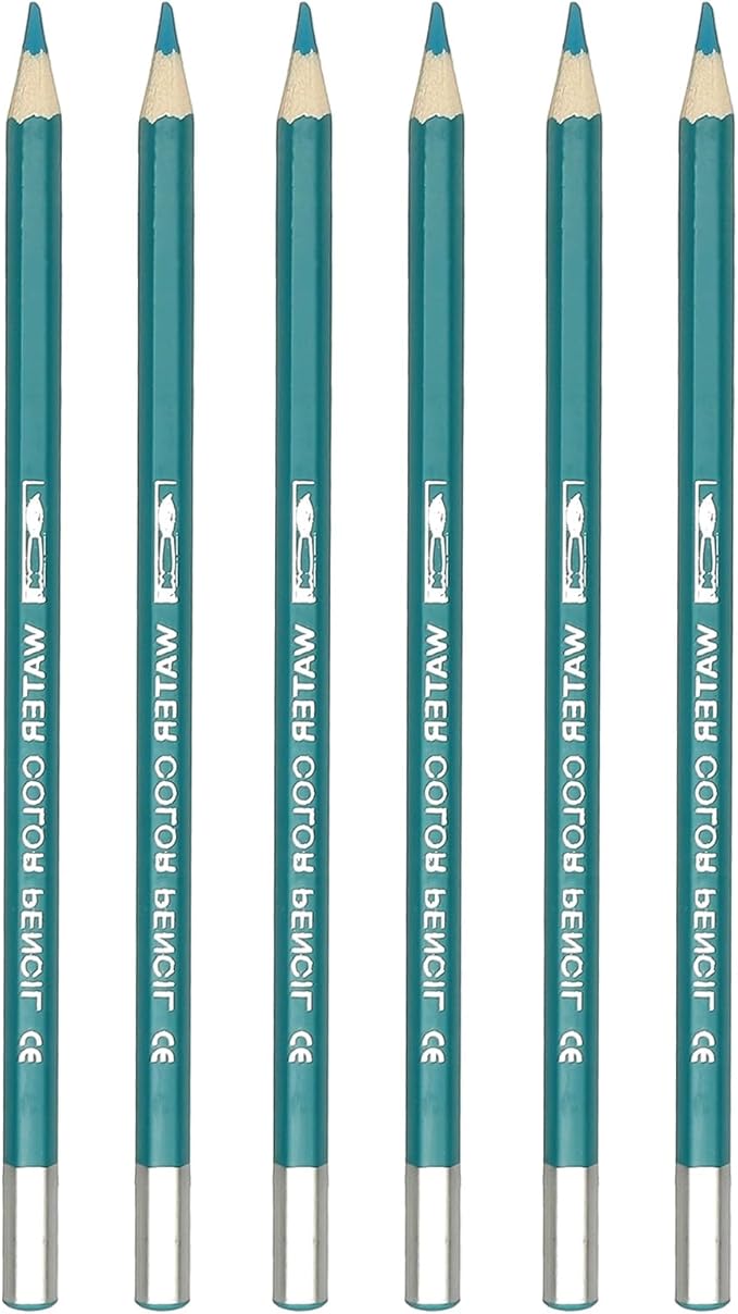 PATIKIL Watercolor Pencil, 6Pcs Water Soluble Pencils for Blending, Coloring, Sketch Drawing, Painting, Bright Blue