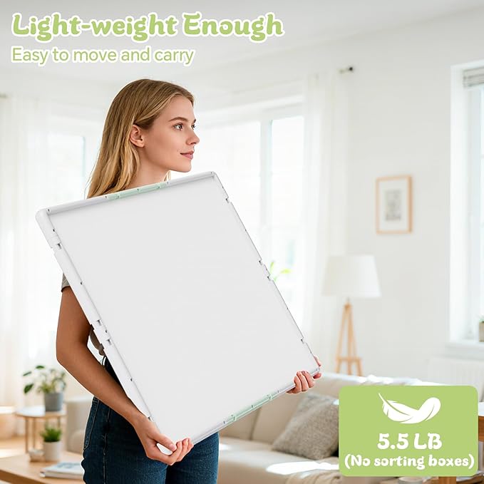 2000 Pieces Puzzle Board 3-in-1 Double-Sided & Rotating & Tilting, Plastic Puzzle Table with Sorting Boxes and PVC Cover, Portable Lazy Susan Jigsaw Puzzle Board for Adults, Gray Green