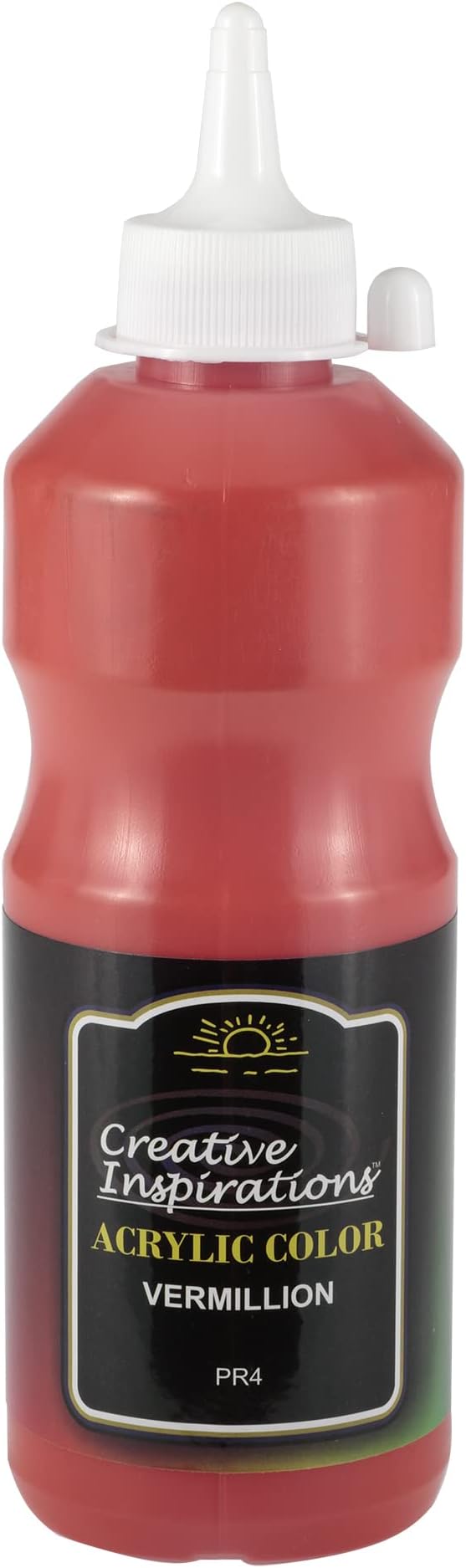 Creative Inspirations Acrylic Paint - Vermillion - 500 mL Bottle - Smooth & Creamy Consistency, Vibrant Pigmentation, Great Coverage for Artists - Clean Up with Soap & Water