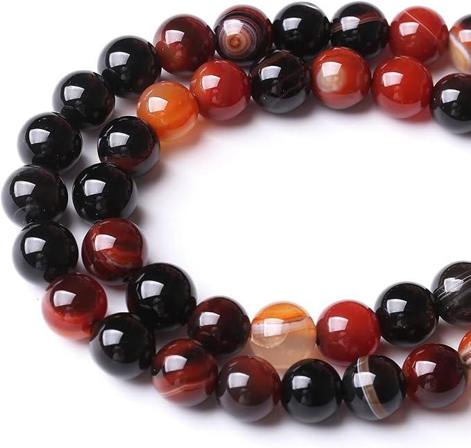 36PCS 10MM Red Persian Agate Stone Beads Energy Healing Beads for DIY Jewelry Bracelet Necklace Making for Jewelry Making15Inch…