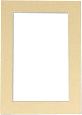 8x10 Mat Bevel Cut for 5.5x8.5 Photos - Acid Free Tan Precut Matboard - For Pictures, Photos, Framing - 4-ply Thickness